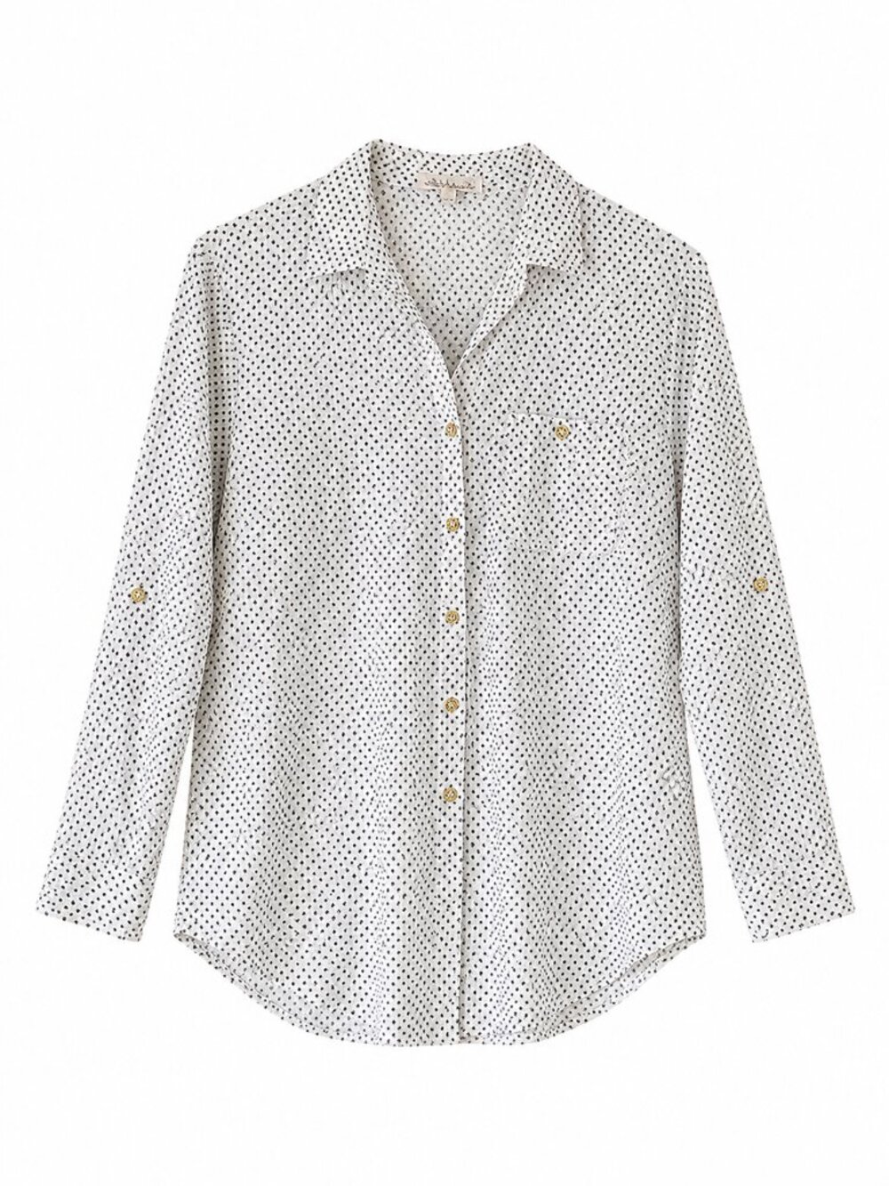 Hester & Orchard Polka Dot Cotton Button Down Shirt S